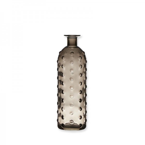Vase Flasche Bubble | Glas beige | 26cm