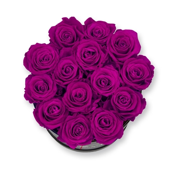 Rosenbox Infinity Rosen lila | Flowerbox | Blumenbox | L Modern black