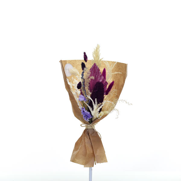 Trockenblumenstrauß Beerige Romanze S | Trockenblumen weiss-flieder-lila