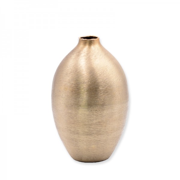 Vase bauchig | Metall gold | 27cm