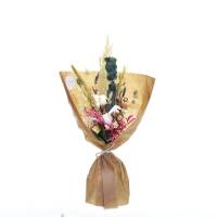 Trockenblumenstrauß Tausendschön M | | Trockenblumen natur-bunt-farbig | Pampasgras, Baumwolle, Eukalyptus