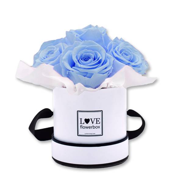 Flowerbox Bouquet | Small | Rosen Baby Blue (Hellblau)