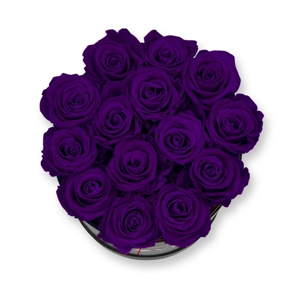 Rosenbox Infinity Rosen dunkel lila | Flowerbox | Blumenbox | L Modern black