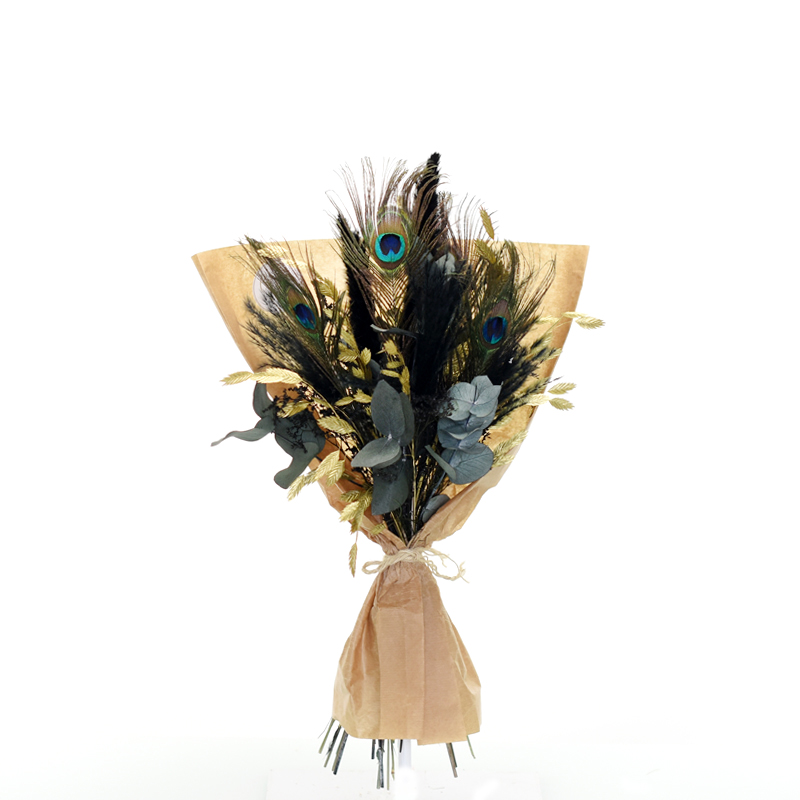 Trockenblumenstrauß Schwarze Schönheit M | Trockenblumen schwarz-gold-natur-grau