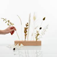 Trockenblumen | Blütenleiste | Goldene Eleganz | weiss-gold