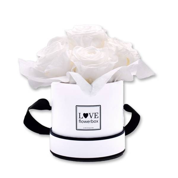 Flowerbox Bouquet | Small | Rosen Pure White (Weiss)