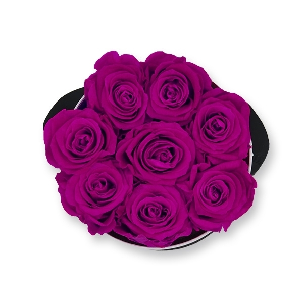 Rosenbox Infinity Rosen lila | Flowerbox | Blumenbox | M Modern black
