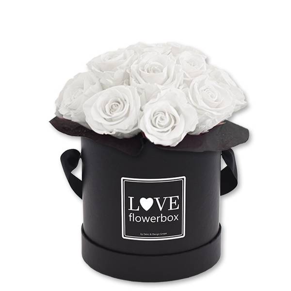 Flowerbox Bouquet | Medium | Rosen Pure White (Weiss)