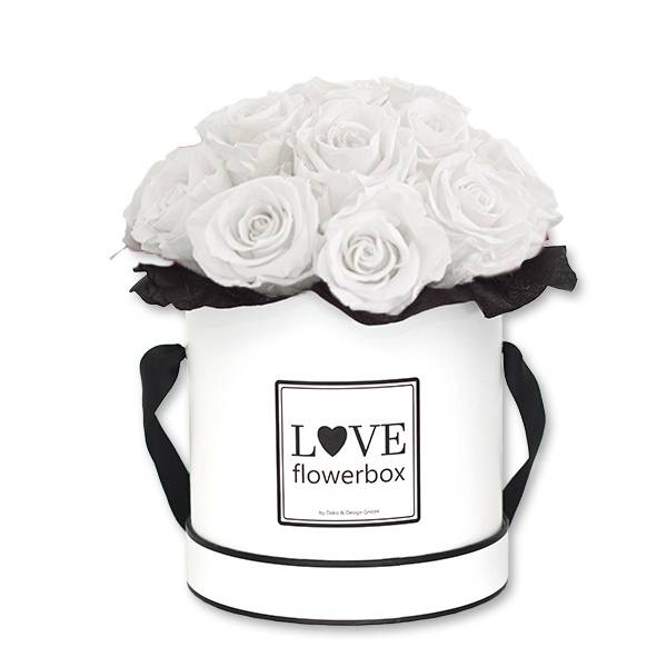 Flowerbox Bouquet | Medium | Rosen Pure White (Weiss)