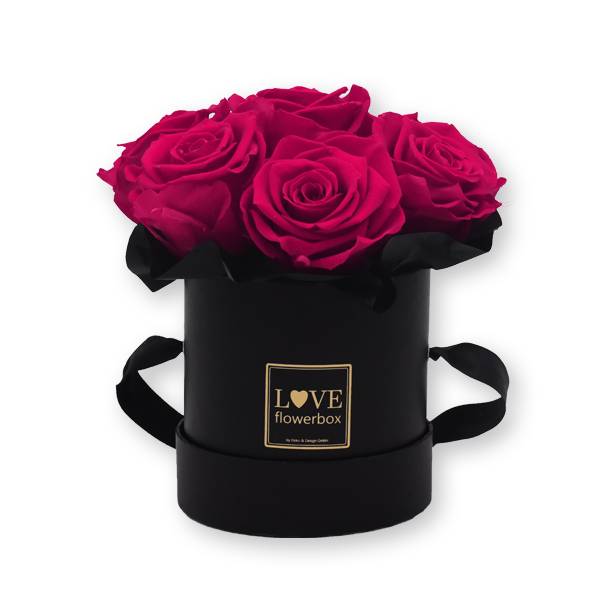 Flowerbox Bouquet gold | Small | Rosen Rasberry (Himbeere)