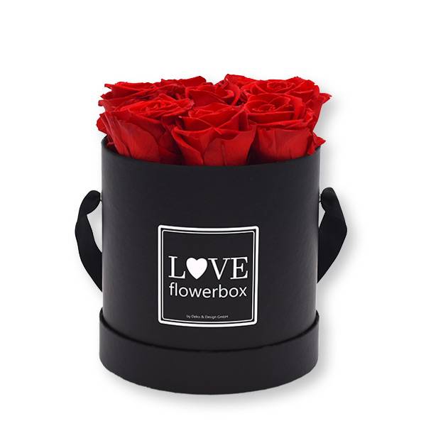 Flowerbox_rosenbox_blumenbox_rund_Medium_schwarz_Infinity_Rosen_vibrantred_rot.jpg