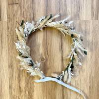 Trockenblumen Kopfkranz Braut | Trauzeugin |Hochzeit |  Boho Liebe | natur | Pampasgras, Lagurus, Ruskus, Eukalyptus
