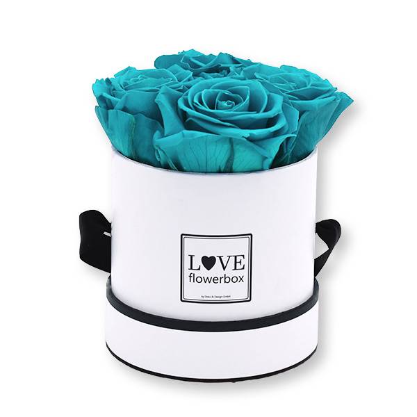 Flowerbox_rosenbox_blumenbox_rund_Small_weiss_Infinity_Rosen_aqua_tuerkis.jpg