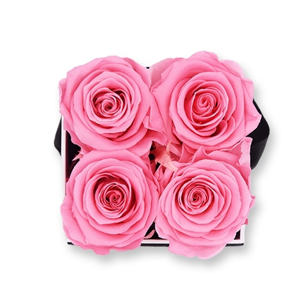 Rosenbox Infinity Rosen baby rosa | Flowerbox eckig | S Modern white