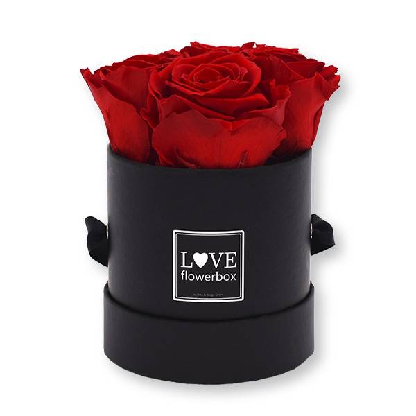 Flowerbox_rosenbox_blumenbox_rund_Small_schwarz_Infinity_Rosen_vibrantred_rot.jpg