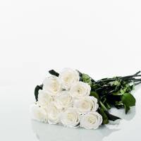 Rosenstrauß | Blumenstrauß mit 10 langstieligen Infinity Rosen | Weiss