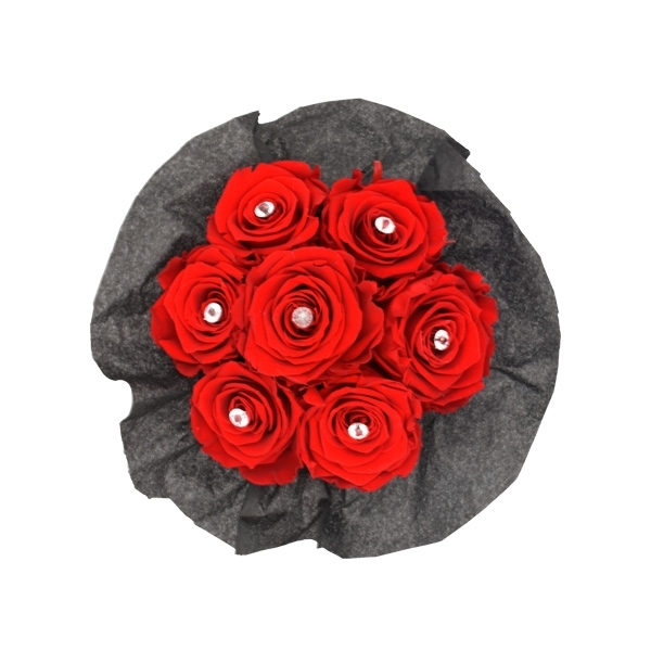 Rosenbox Infinity Rosen rot mit Strass | Flowerbox | Blumenbox | S Bouquet black
