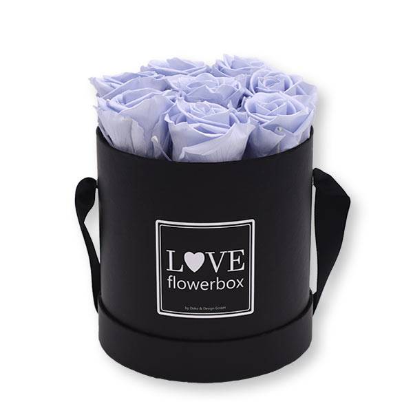 Flowerbox_rosenbox_blumenbox_rund_Medium_schwarz_Infinity_Rosen_coollavender_flieder.jpg