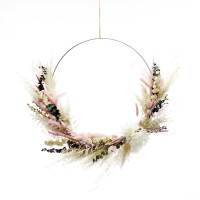 Trockenblumenkranz | Hoop | Sommertraum | silber 40 cm | weiss-rosa-grün Trockenblumenkranz | Hoop | Sommertraum | silber 40 cm | weiss-rosa-grün