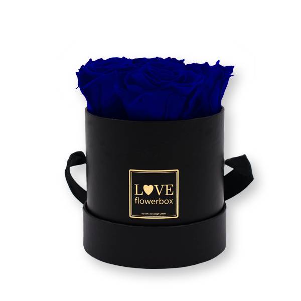 Flowerbox Modern gold | Small | Rosen Dark Blue (Dunkelblau)