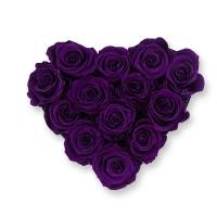 Rosenbox Herz Infinity Rosen dunkellila | Flowerbox Herzbox | M black