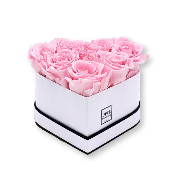 Flowerbox Herz | Small | Rosen Bridal Pink