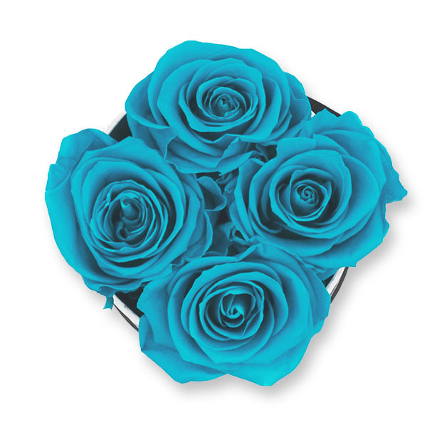Rosenbox Infinity Rosen türkis | Flowerbox | Blumenbox | S Modern w gold