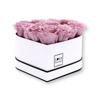Rosenbox Herz Infinity Rosen altrosa | Flowerbox Herzbox | M white Rosenbox Herz Infinity Rosen altrosa | Flowerbox Herzbox | M white