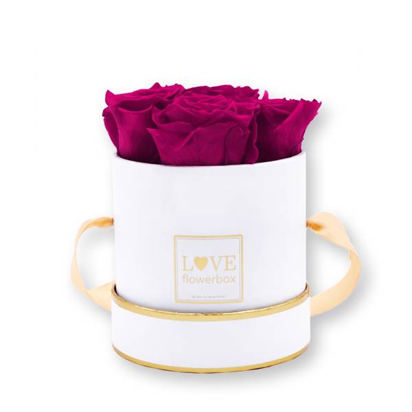 Flowerbox Modern gold | Small | Rosen Raspberry (Himbeere)