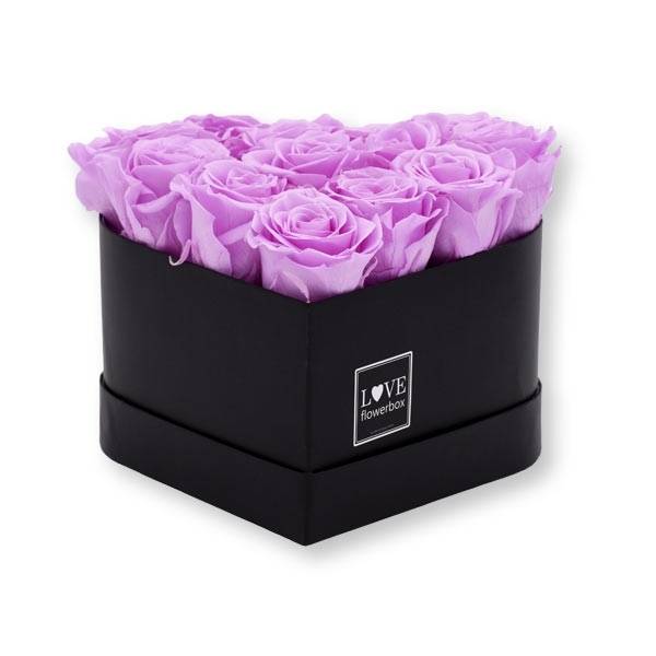 Flowerbox Herz | Medium | Rosen Baby Lili (Flieder)