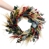 Trockenblumen Kranz | Wintertraum| Türkranz | Wandkranz | Tischkranz | 38cm | natur-bordeaux-rot-gold-grün Trockenblumen Kranz | Wintertraum| Türkranz | Wandkranz | Tischkranz | 38cm | natur-bordeaux-rot-gold-grün