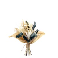 Trockenblumenstrauß Naturmoment S rund | weiss-natur-grün