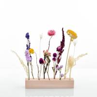 Trockenblumen | Blütenleiste | Holzleiste | Sommerwiese | gelb-rosa-pink-blau-flieder | Geschenk | Geschenkidee Trockenblumen | Blütenleiste | Holzleiste | Sommerwiese | gelb-rosa-pink-blau-flieder | Geschenk | Geschenkidee