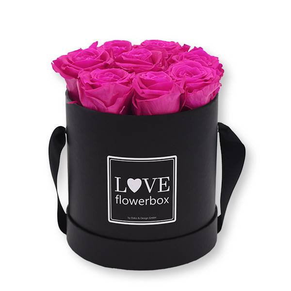 Flowerbox_rosenbox_blumenbox_rund_Medium_schwarz_Infinity_Rosen_hotpink_pink.jpg