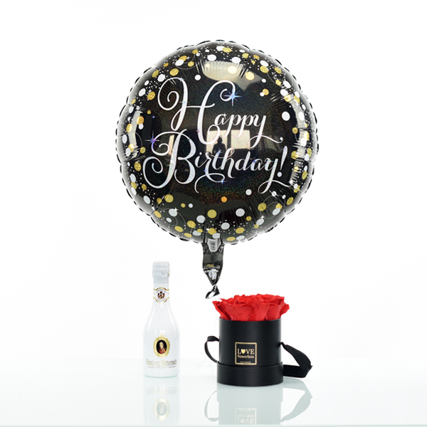 Set Modern Small Vibrant Red Heliumballon Piccolo Geschenke Sets Shop Flowerbox Love Flowerbox