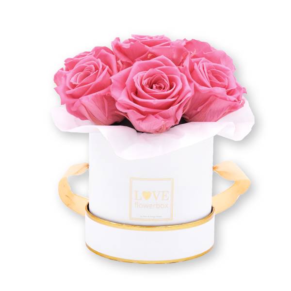 Flowerbox Bouquet gold | Small | Rosen Baby Pink (Rosa)