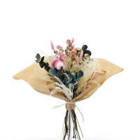 Trockenblumenstrauß Traummoment M rund | rosa-natur-weiss-gruen-pink