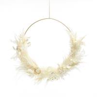 Trockenblumenkranz | Hoop | Weisse Eleganz | gold 40 cm | Trockenblumen weiss-ivory | Pampasgras gebleicht, Lunaria, Ruskus Trockenblumenkranz | Hoop | Weisse Eleganz | gold 40 cm | Trockenblumen weiss-ivory | Pampasgras gebleicht, Lunaria, Ruskus