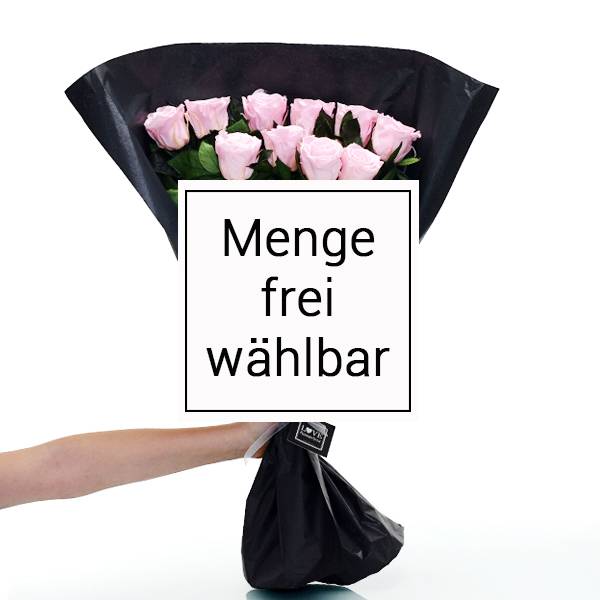 Rosenstrauß | Blumenstrauß mit langstieligen Infinity Rosen | Anzahl frei wählbar | Rosa