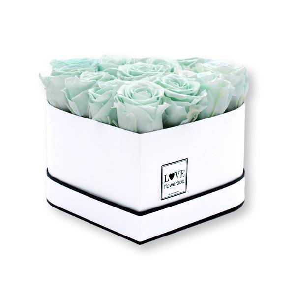 Flowerbox Herz | Medium | Rosen Minty Green (Mint)