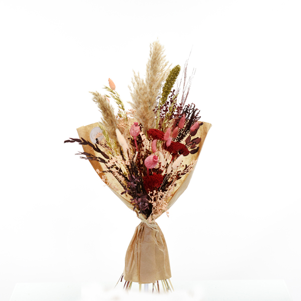 Trockenblumenstrauß Goldstaub M | Trockenblumen natur-burgund-gold