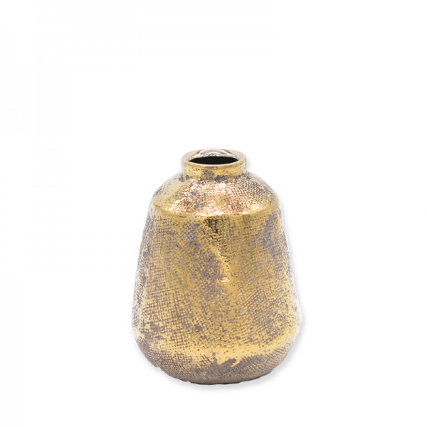 Vase Keramik gemustert | gold I 17cm