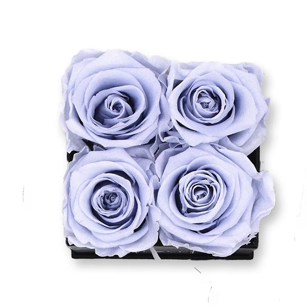Rosenbox Infinity Rosen lavendel | Flowerbox eckig | S Modern black