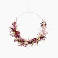 Trockenblumenkranz | Hoop | Naturschönheit | gold 50 cm | Trockenblumen weiss-rosa-flieder-beere  Trockenblumenkranz | Hoop | Naturschönheit | gold 50 cm | Trockenblumen weiss-rosa-flieder-beere