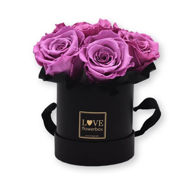Flowerbox Bouquet gold | Small | Rosen Mauve (Altrosa)
