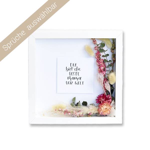 Bilderrahmen "Spruch", Holz weiß Bilderrahmen Shop Trockenblumen
