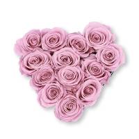 Rosenbox Herz Infinity Rosen altrosa | Flowerbox Herzbox | M white