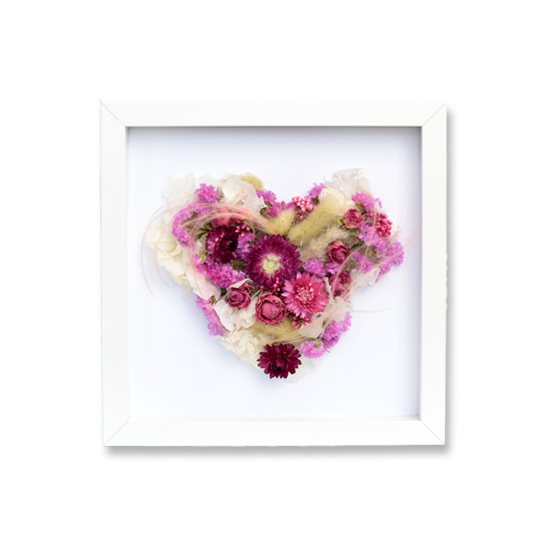 Bilderrahmen Blutenherz Weiss Rose Pink Holz Weiss Bilderrahmen Shop Trockenblumen Love Flowerbox