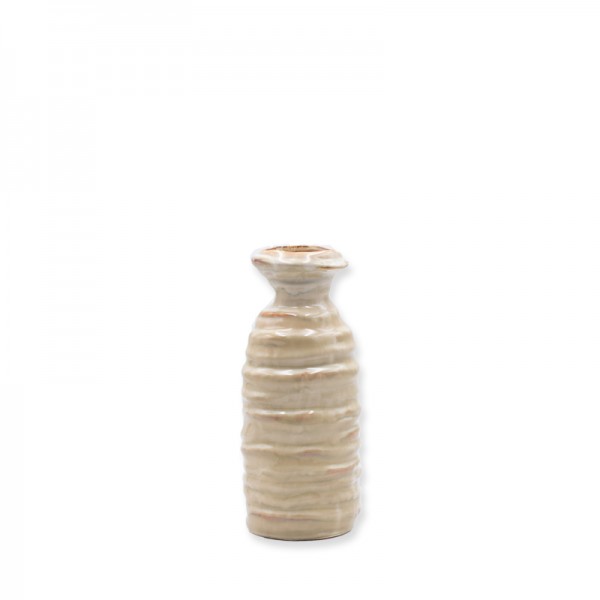Vase Keramik | wellenförmig | beige-natur | 20cm