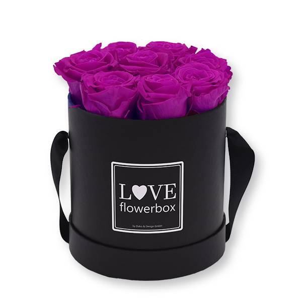 Flowerbox_rosenbox_blumenbox_rund_Medium_schwarz_Infinity_Rosen_purpur_lila.jpg